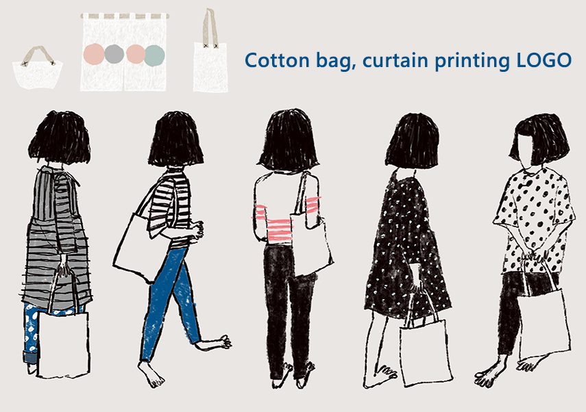 Cotton bag, curtain printing LOGO