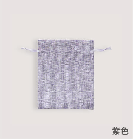 仿亞麻束口袋-大-紫色
